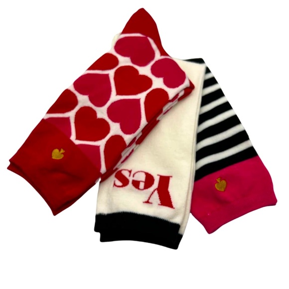 kate spade Accessories - Kate Spade Valentines Day Crew Socks - 3 Pack